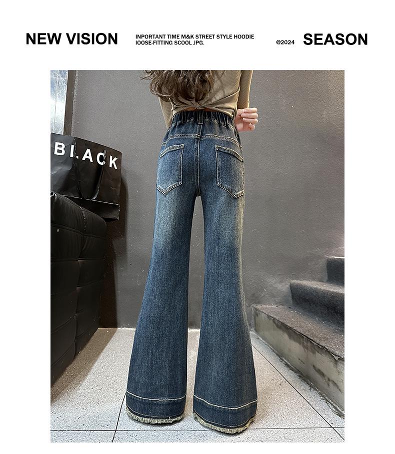 2025 Trendy Embroidered Flare Jeans for Big Girls