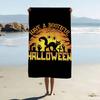 Retro Halloween Hexe Kürbis Geist Mikrofaser Decke Schnelltrocknend Strandtücher Druck Super Saugfähig Pooltuch Decke