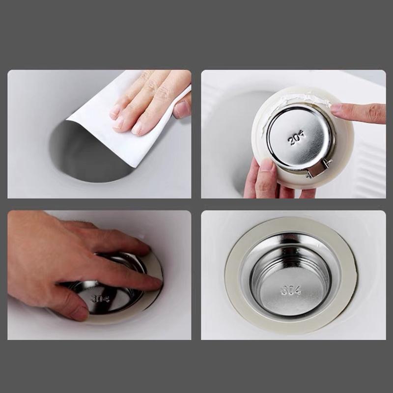 S/L Hockeinsatz Geruchsstopp Badewannen Abwasserrohr Verstopfungsschutz Edelstahl Toilette Boden Deodorierer Stöpsel