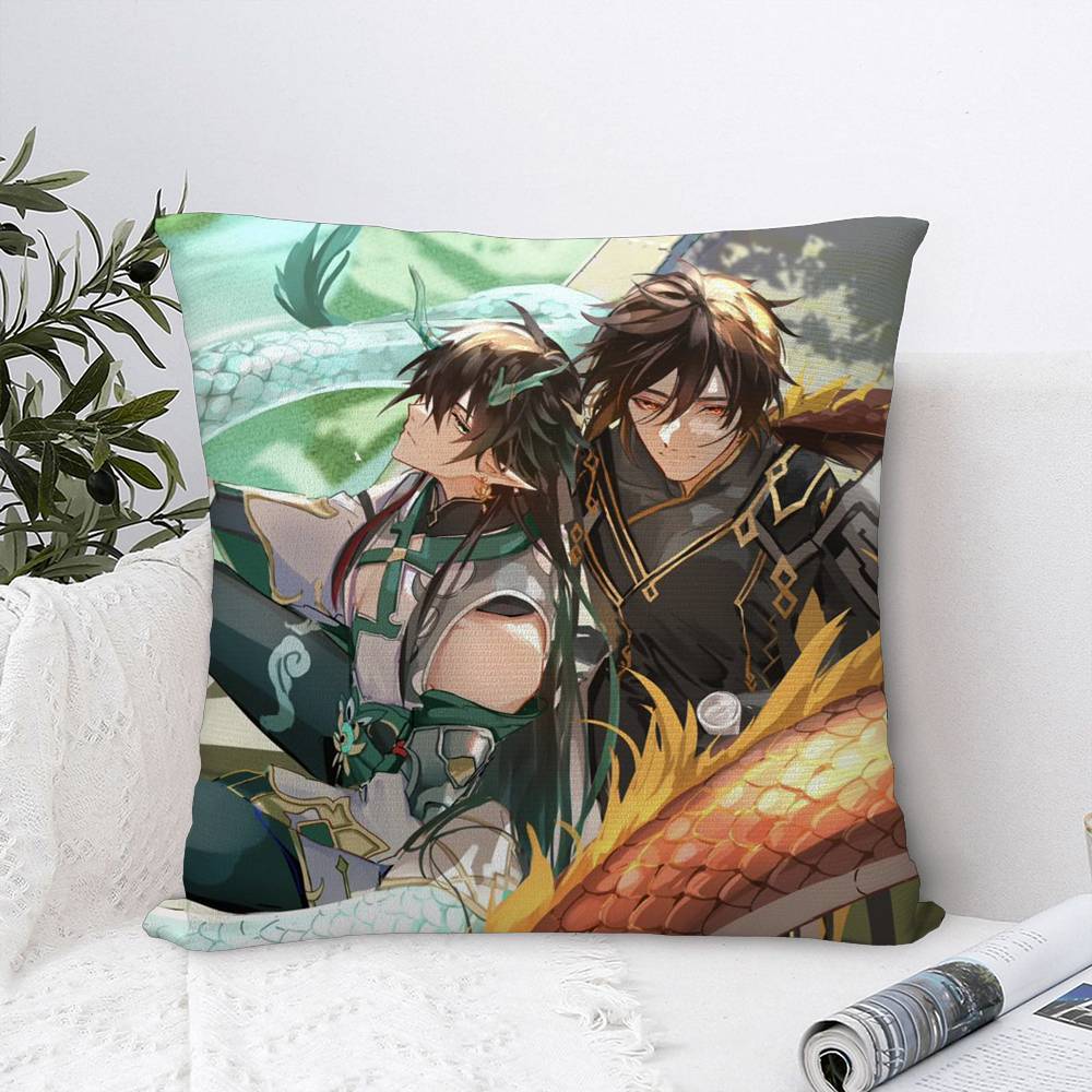 Honkai Star Rail Dan Heng Pillow Case Plush Fabric Soft Double Sided Print Sofa Cushion Cover Throw Pillow Covers