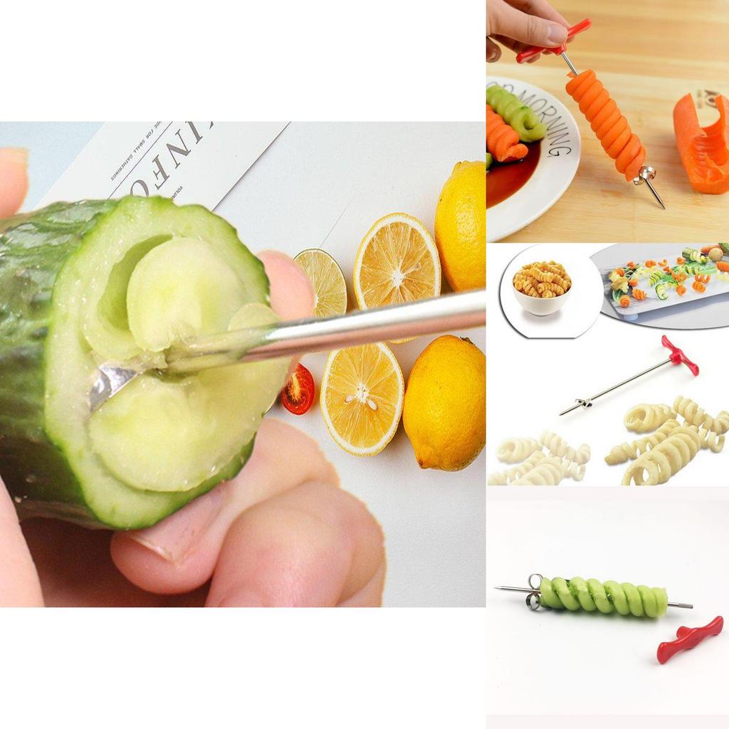 Compact Potato Spiral Cutter With Manual Roller And Sharp Stainless Steel Blades For Kitchen Use