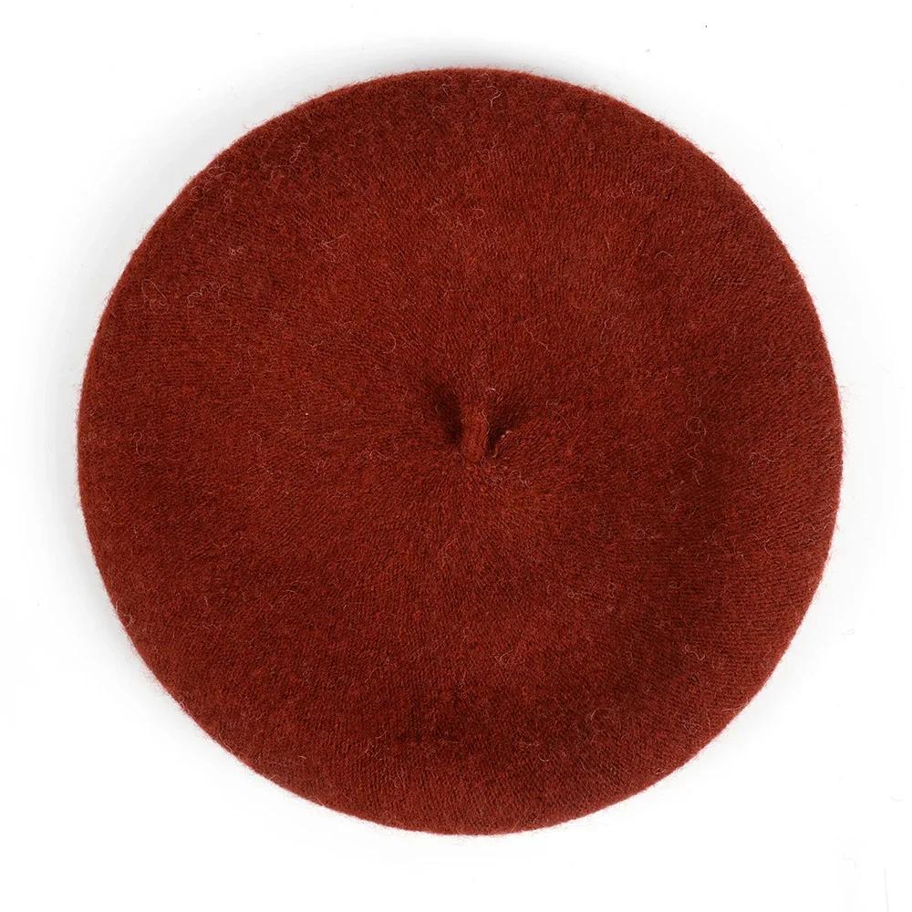 Damen-Wollmütze im französischen Künstlerstil, warme Wintermütze, Retro-Uni-Baskenmütze, einfarbig, elegante Dame, alle passenden Herbstmützen