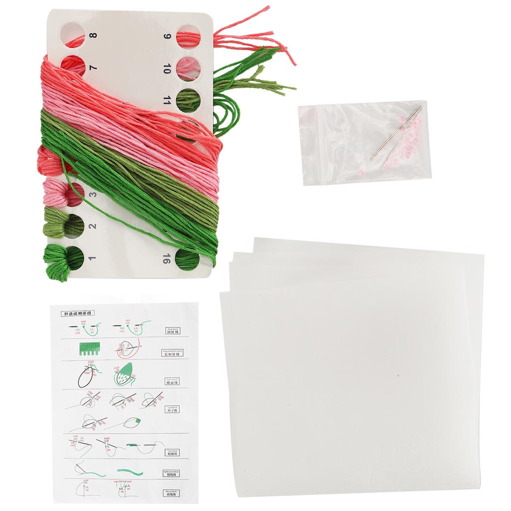 Cross Stitches Set Cotton Canvas Hydrangea Making Needle Thread Kit Embroidery Utensils