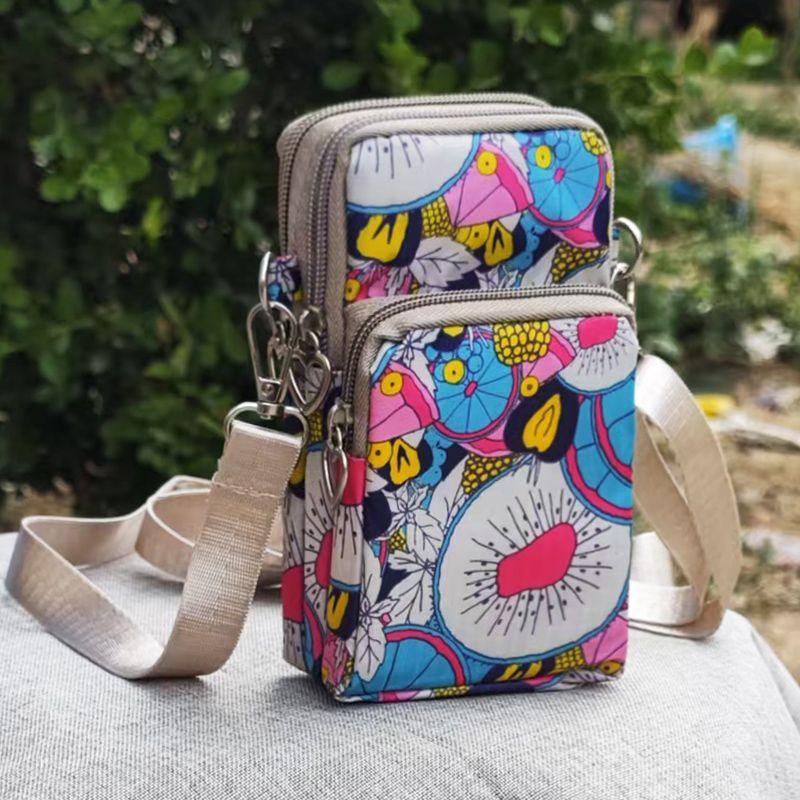 

2025 New Arrival All-Match Mobile Phone Bag Women s Messenger Bag Fancy Mini Canvas Bag Wrist Coin Purse Cool Summer-Oxford Cloth