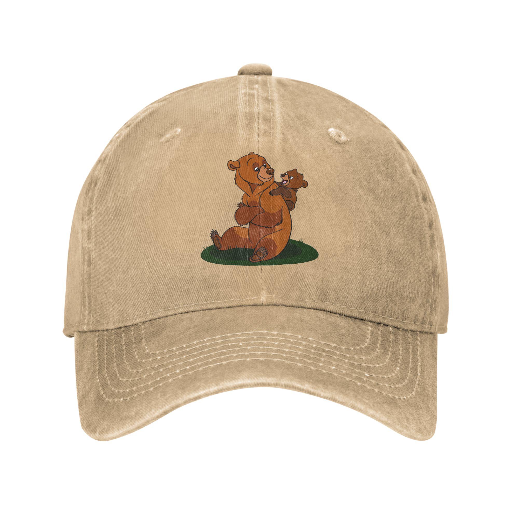 

Brother Bear Washed Denim Cap Casual Baseball Caps Adjustable Hat Summer Unisex Baseball Hats One Size