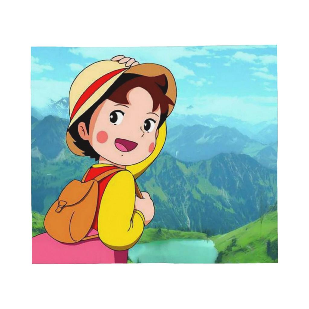 Heidi A Girl of the Alps Blanket Cartoon Anime Flannel Vintage Warm Throw Blankets for Home Textile Decor Car