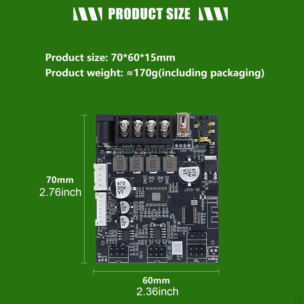 Hochleistungs-Verstärkerplatine mit Mikrofon- und Soundmodul, Anti-Pfeilgeräusch-Funktion TPA3116D2 für DIY-Projekte