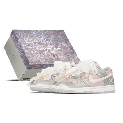 Dunk Sparkling Galaxy Low-Top Skateboard-Schuhe Damen Pink Silber DD1873-113(TeamA-S-BOX)