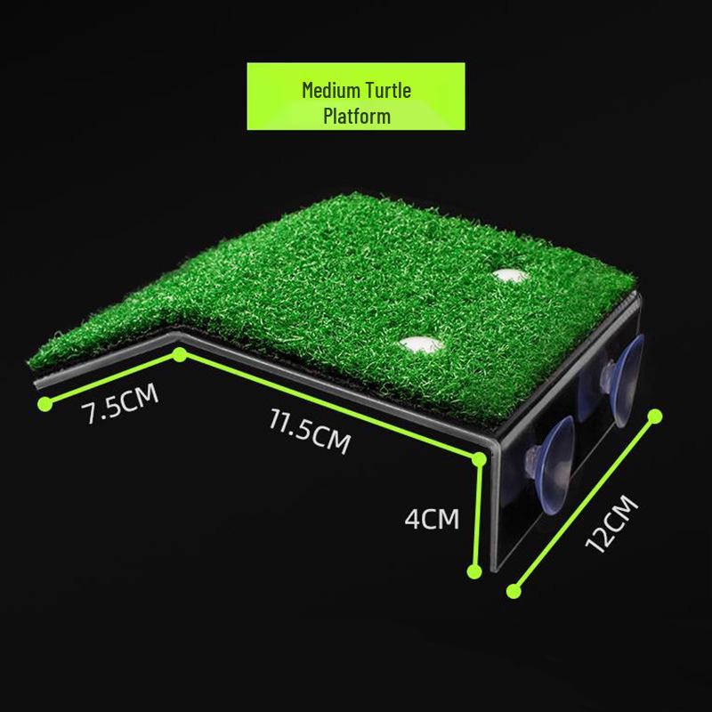 Popular Turtle Basking Platform: Simulated Lawn Ladder for Climbing, Floating Sunbathing Island, and Aquarium Landscaping.