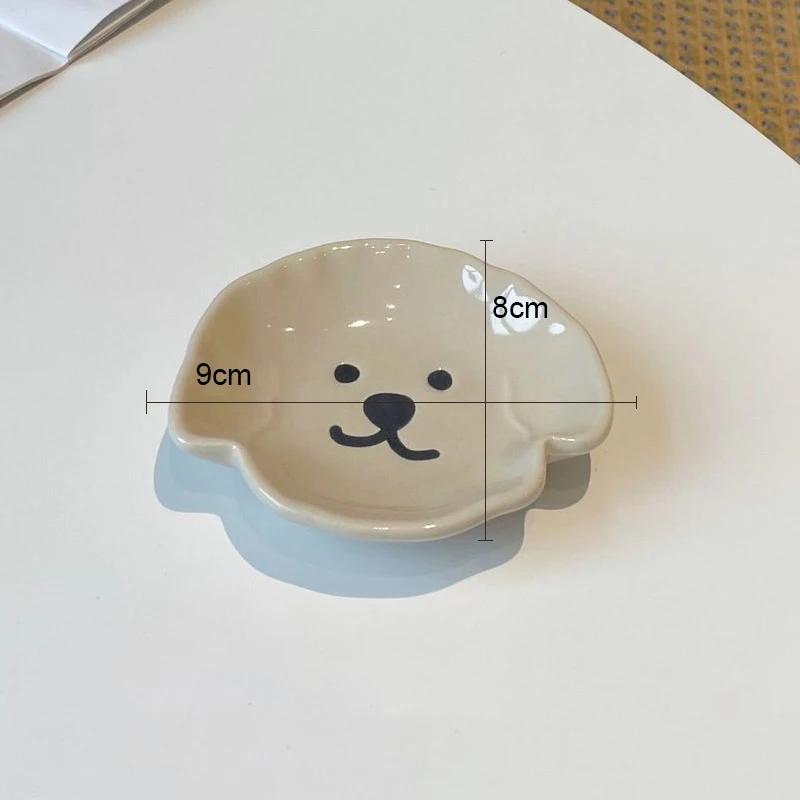 Cartoon Bear Ceramic Dishes Mini Condiments Appetizer Plates Snacks & Dipping Sushi Soy Sauce Vinegar Saucer Kitchen Tableware