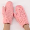 Diamond-shaped Mittens Autumn and Winter New Women's Knitted Wool Plus Velvet Thickened Fashionable Finger Warm Gloves