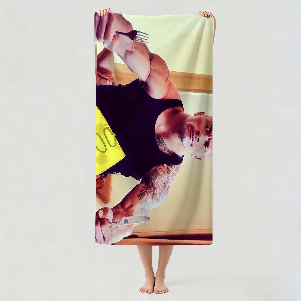 Cheat Day The Rock Eating Pancakes Towel Drying Bath Towel Applicable To Light Swimming Camping Yoga Beach Out