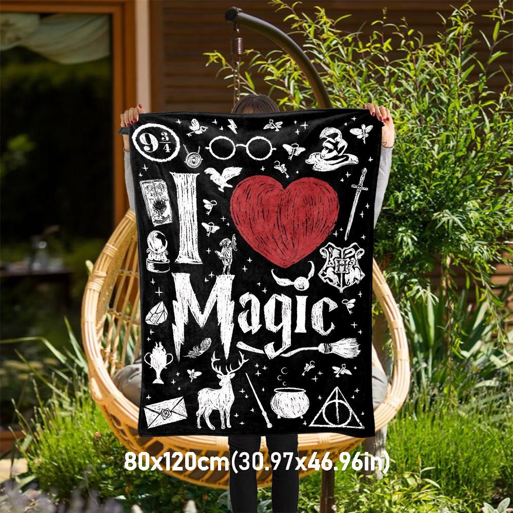 

1pc magic heart love Outdoor Flannel Throw Blanket All Season Soft Warmth,Home Decor 1031148 80x120cm