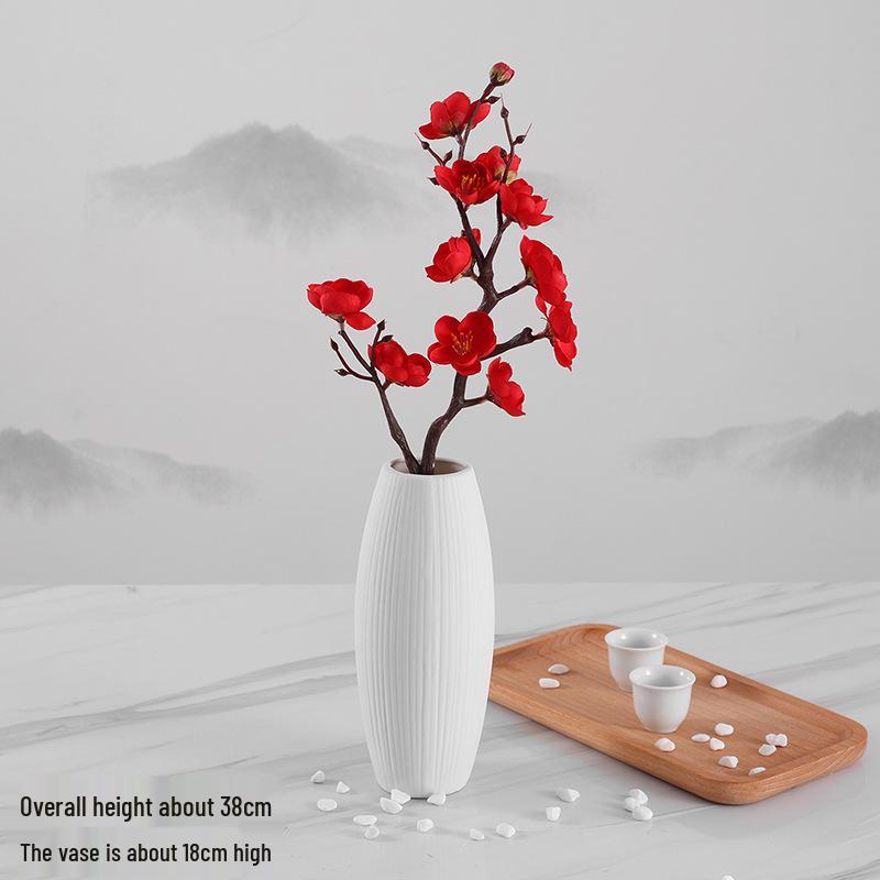 Artificial Plum & Peach Blossom Bonsai: Dried Flower Arrangement for Indoor Decoration