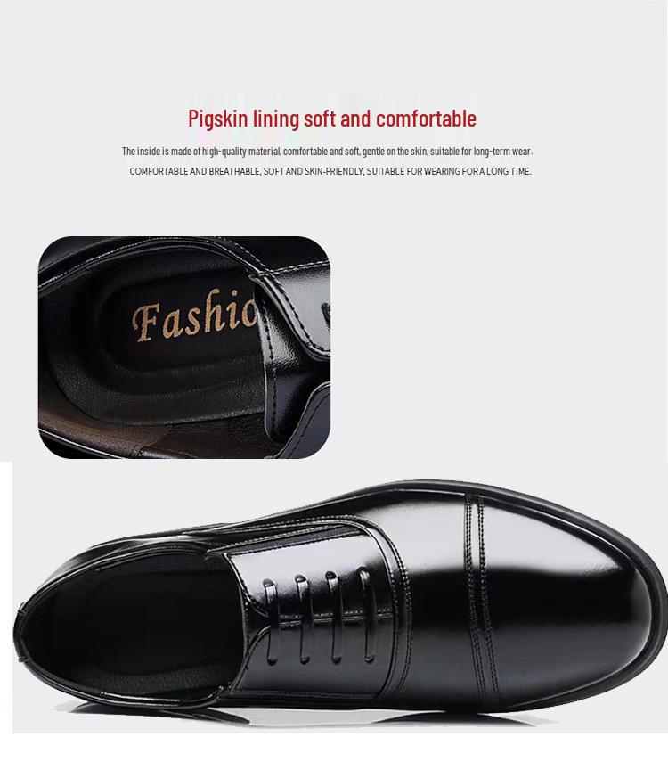 Men's British Style Pointed Toe Leather Shoes - Three-Piece Set for Autumn Fashion, Business, Casual Occasions