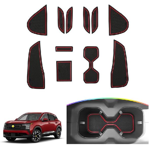 SKTU Door Slot Mat for 2025 2026 Chevrolet Equinox Door Groove Gate Pad 17Pcs Fit 2025 2026 Chevy Equinox Accessories Door Compartment Cup Center