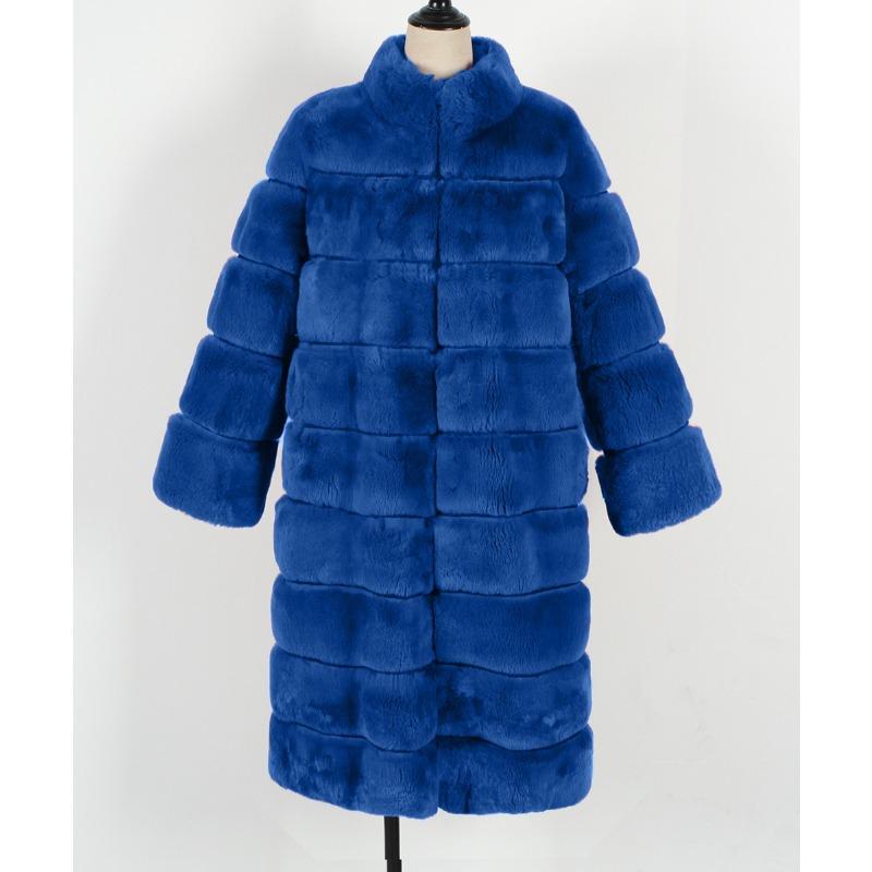 50 autumn and winter new products stand-up collar long imitation fur coat top women's coat Cheng Juan