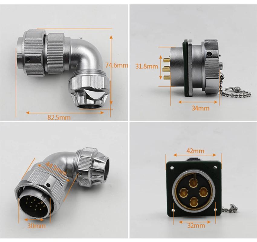 WEIPU WY32 TU/Z Waterproof 90 Degree Right Angle 4 6 8 10 11 12 13 19 Pin Aviation Connector M32 Signal Adapter Power Charger