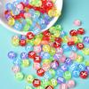 4 * 7Mm Acrylic Luminous Russian Letter Beads Bracelet Necklace Beaded Loose Beads Diy Jewelry Accessories