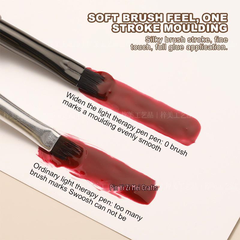 Dual-Ended Nail Art Brush - Multipurpose Line & Builder with Round Head, Japanese Base Coat