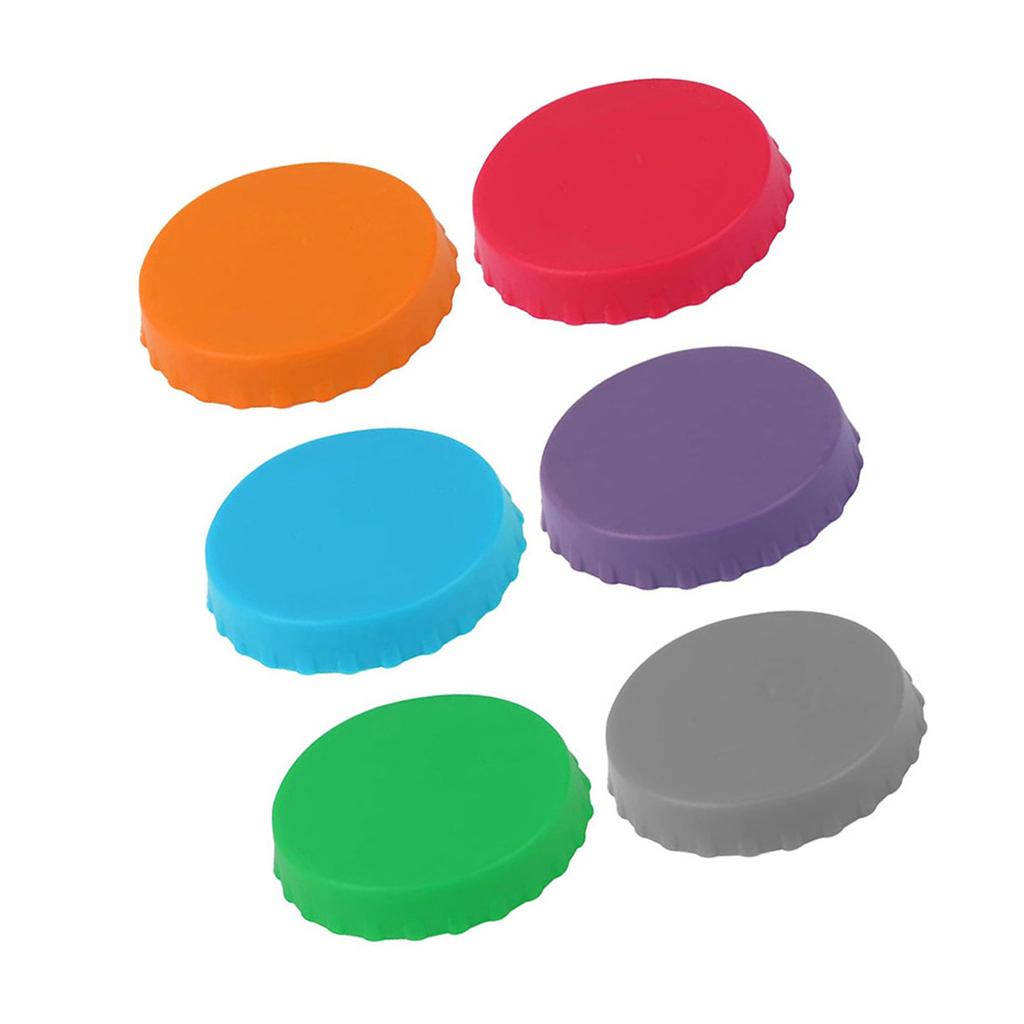 Set of 6 Silicone Beverage Can Lids Beer Can Caps Covers Portable Drink Sealers Assorted Color Lid Protectors Tool