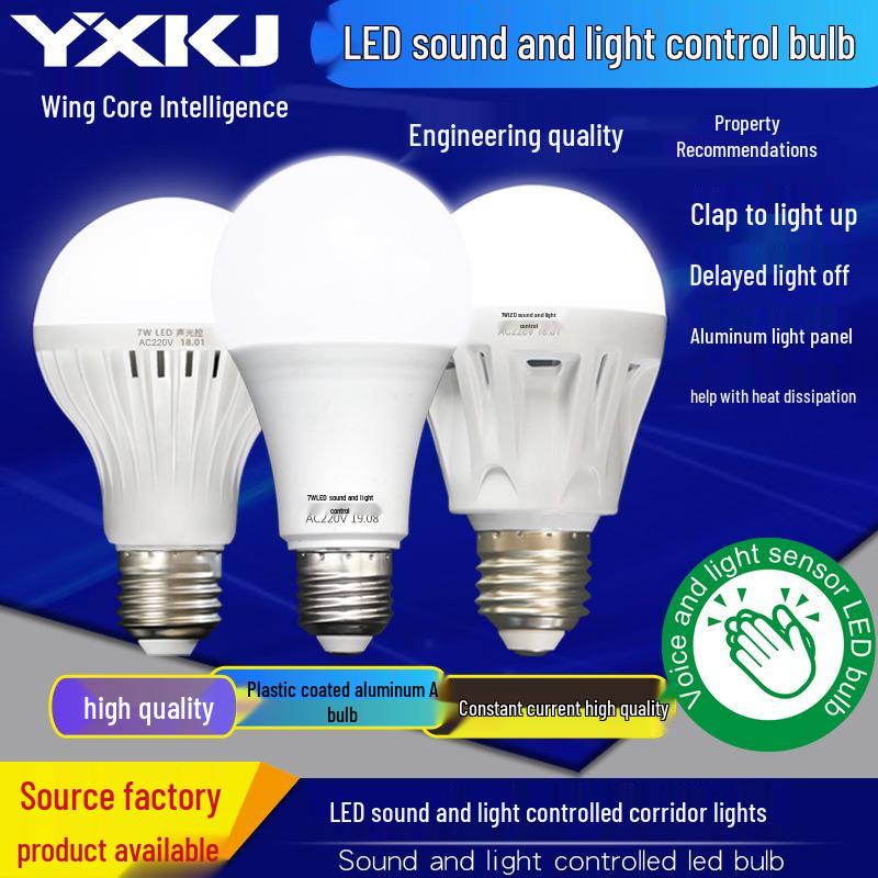Infrared Motion Sensor Light Bulb with Sound and Light Control