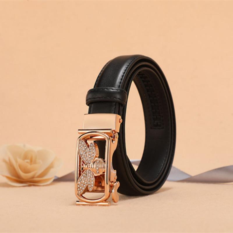Casual Animal Type Diamond Embedded Women's Leather Belt Genuine Leather Versatile Waist Belt for Skirts and Pants Decorative