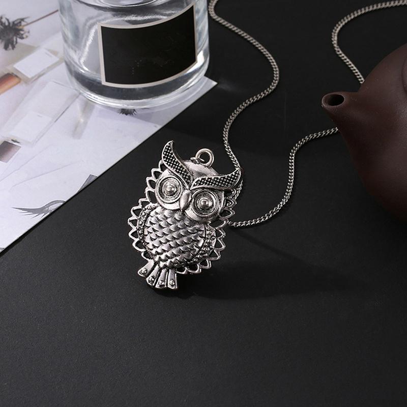 1pc Women Retro Vintage Blue Turquoise Owl Dragonfly Long Chain Necklace Pendant