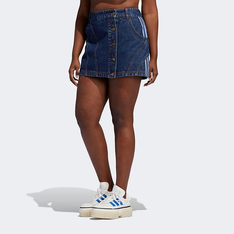 adidas Gonna di Jeans A-line a Righe Originals X Ivy Park Donna Fondo Blu H61720