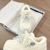 Fashionable and Cute Fufu Board Shoes for Girls and Boys, Winter Children's Fleece and Thickened Sports Shoes