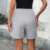 Women's Fashion Striped Casual Drawstring Elastic Pants Shorts