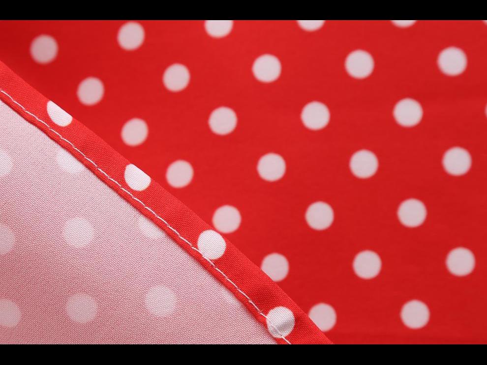 Schmal geschnittenes Swing-Kleid im französischen Retro-Hongkong-Stil mit Punkten und quadratischem Kragen