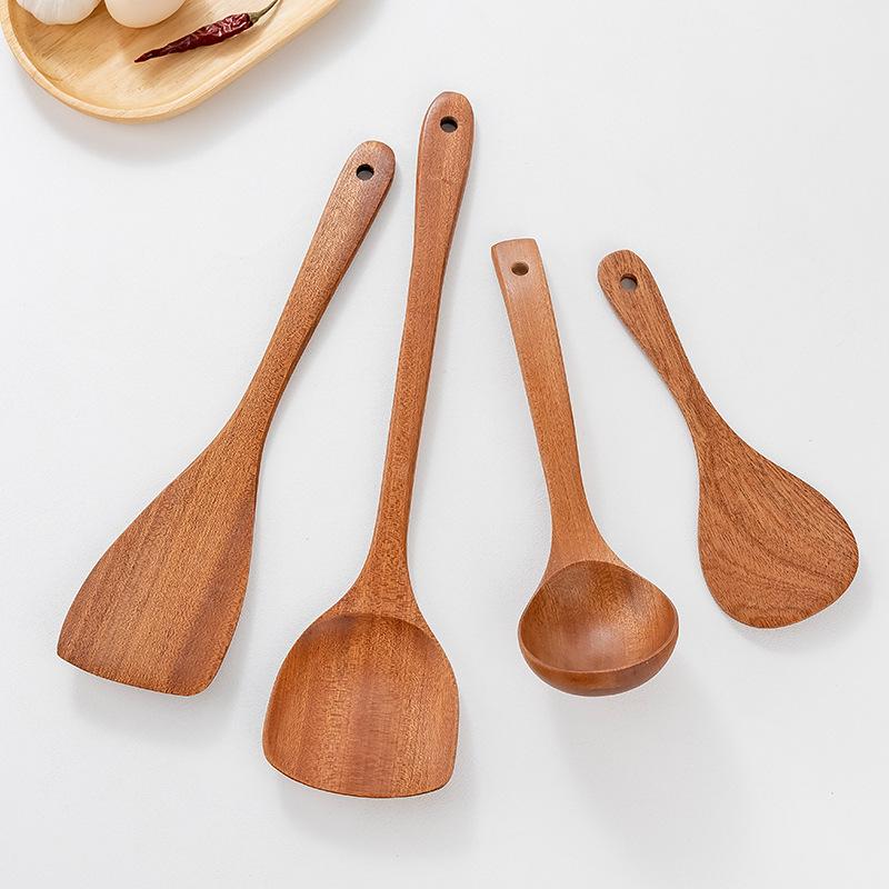 Cross-Border Ebony Kitchen Utensils Cooking Spatula Wood Spatula Household Cooking Spatula Non-Stick Pan Baking Tools(Large Spatula)