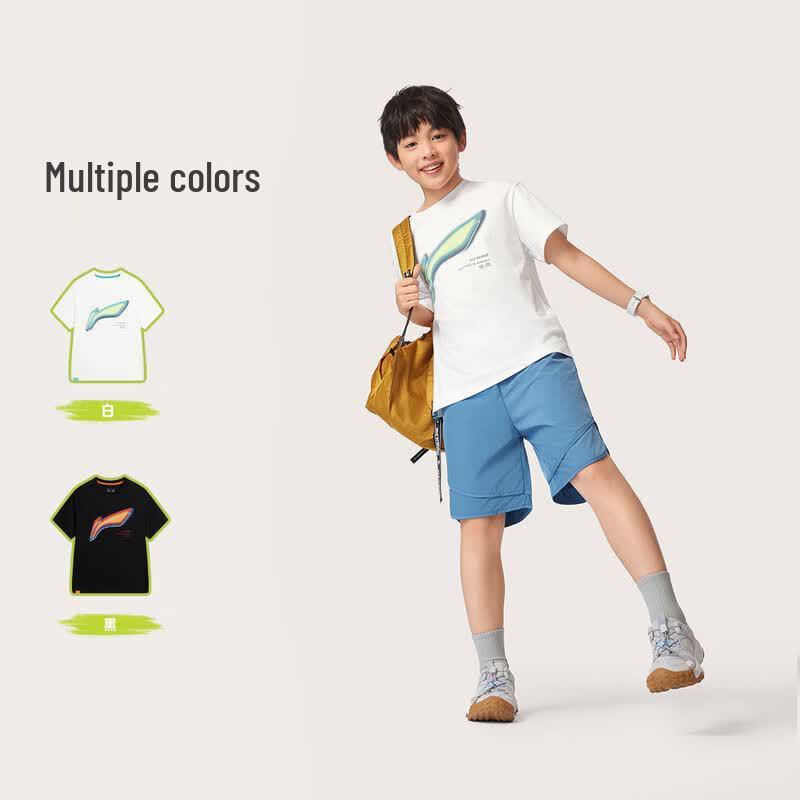 Li-Ning Kids' Breathable Loose Fit Short Sleeve T-Shirt