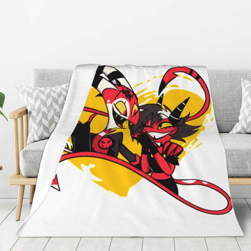 Custom Helluva Boss Black Humor Animated Musical Film Blanket Warm Fleece Soft Flannel Throw Blankets for Bedding Outdoor Autumn
