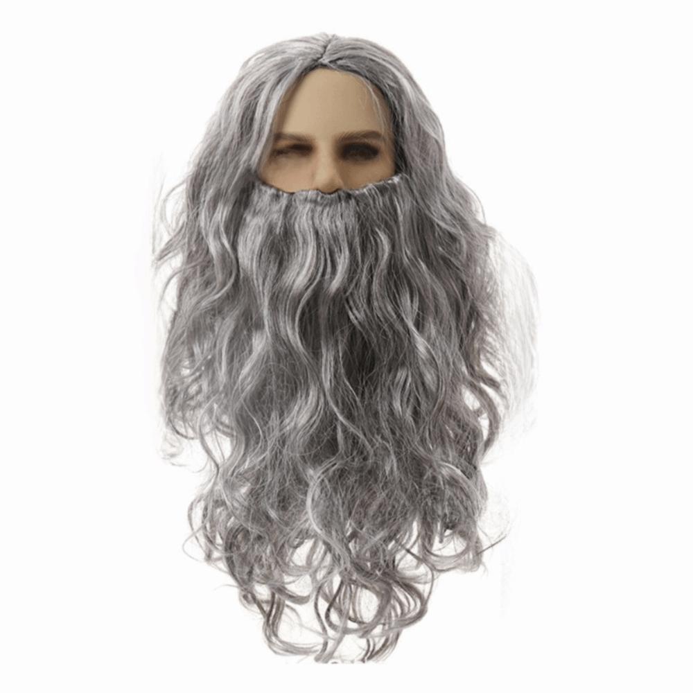 White Beard Santa Beard Wig Full Set Beard And Wig Set Combo Santa Claus Beard Wig Christmas Party