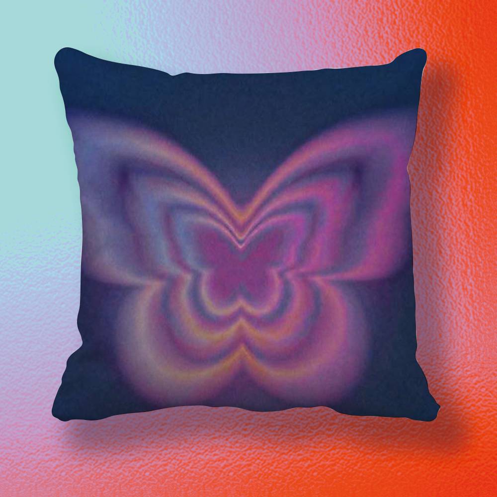 Korean Ins Holographic Healing Butterfly Pillow Cover Soft Microfiber Pillowcase Home Sofa Decor Surprise Decorative Printed