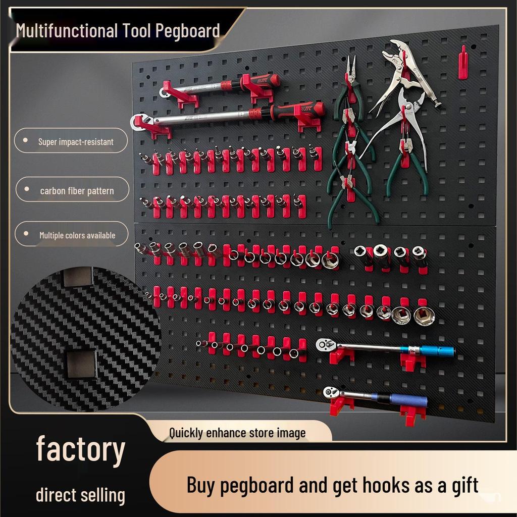 Panou Perforat din Plastic pentru Scule, pentru Spălătorie Auto, Salon de Frumusețe și Afișaj Depozitare Scule