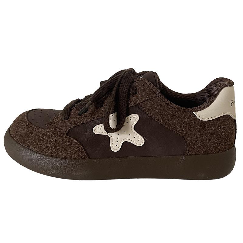 

H1376 star mango head ретро обувь для доски женские осень 2024 новый стиль Гонконг нишевая обувь для доски обувь для хлеба женская обувь 35 темно-коричневого