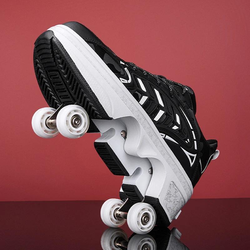 2025 New Roller Skates Students Outdoor Wheel Shoes Multi-functional Sports Shoes 33-43 Size High Quality Roller Skates