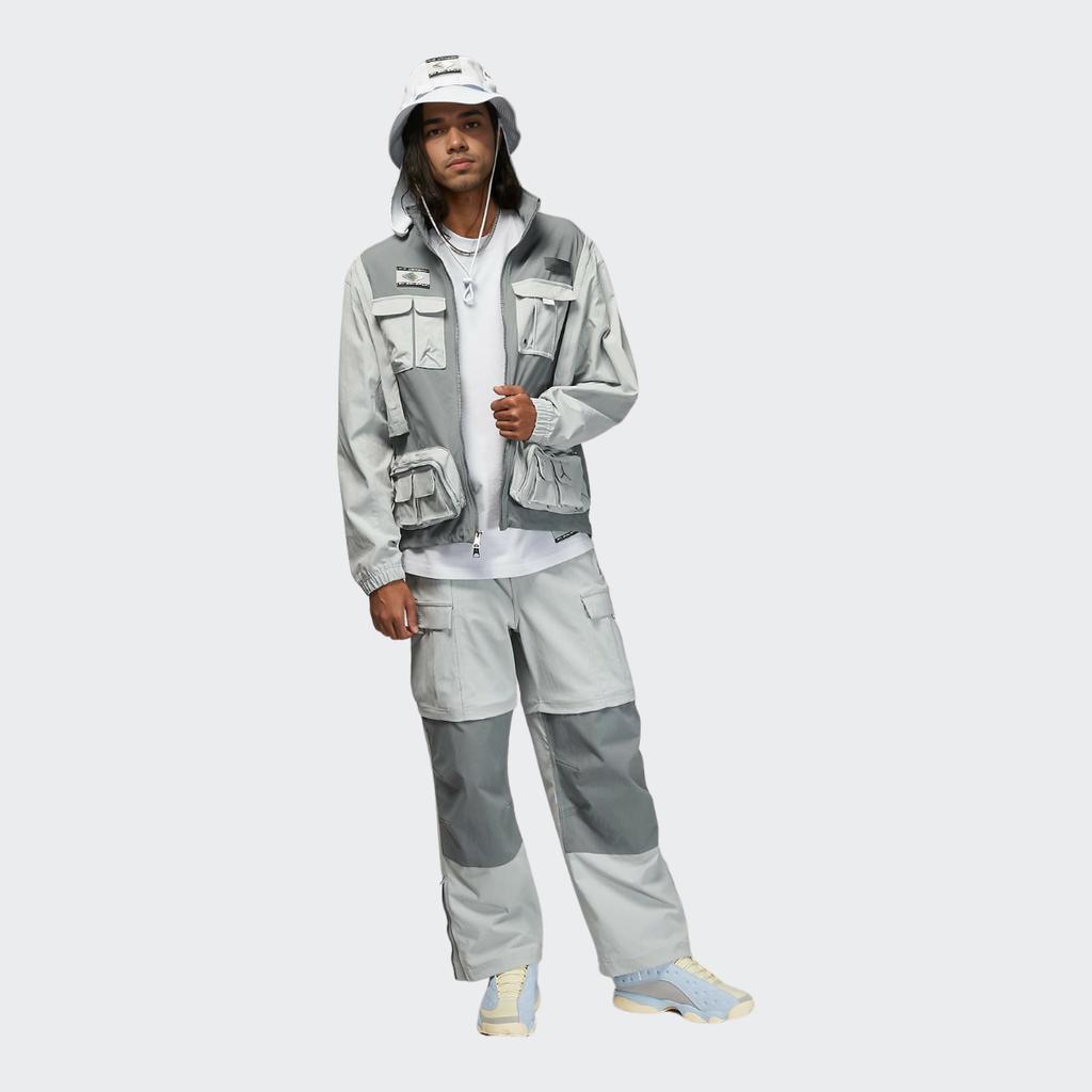 Jordan X SoleFly Capsule Collection Removable Collar Zip Work Jacket Men Outerwear Light-Smoke-Grey DV7516-077