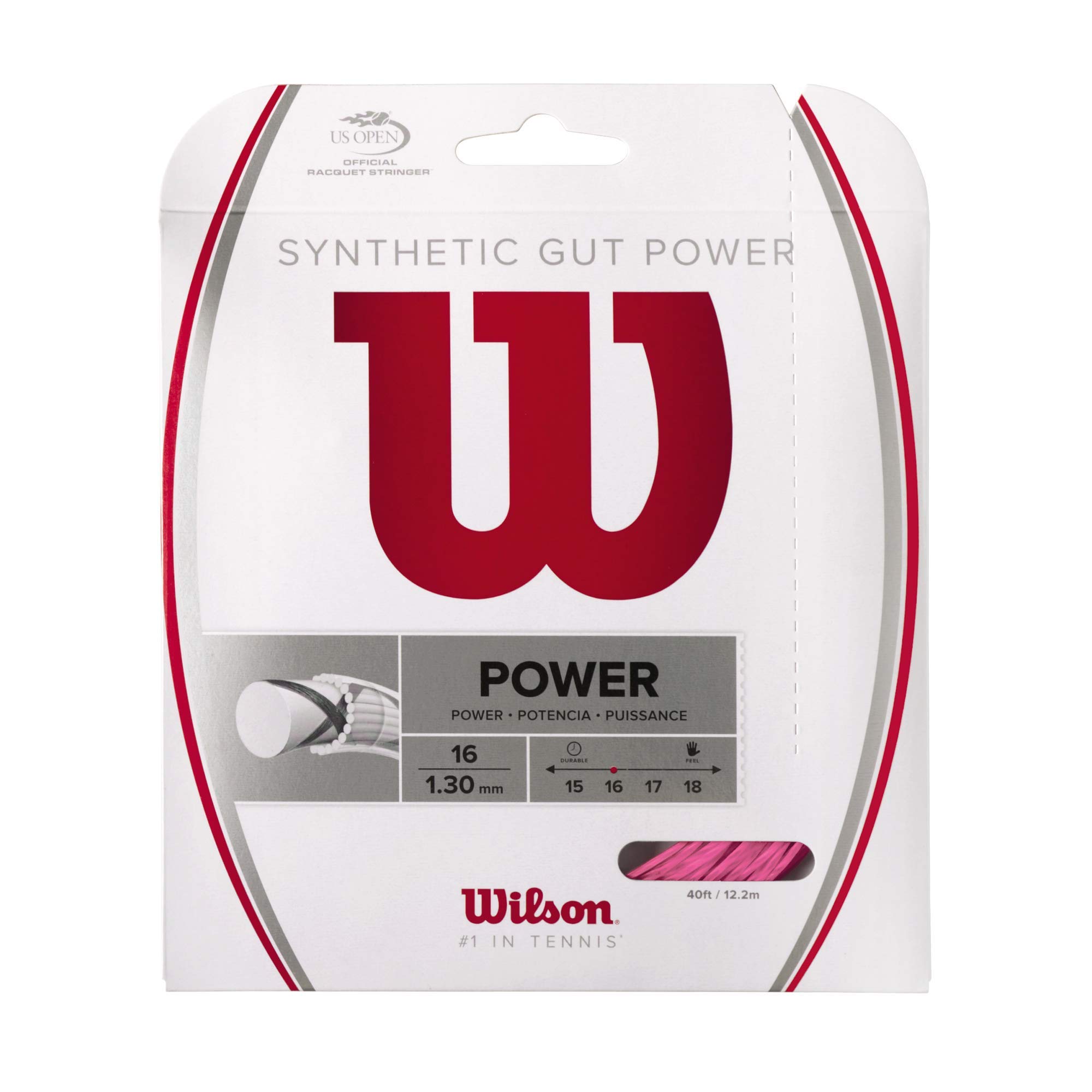 Wilson SYNTHETIC GUT POWER 16 WRZ945800 tennis string pink розовый