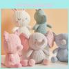 Soft Knitted Toy Rabbit Elephant Pig Plush Animal Doll Baby Comforter Wholesale Custom