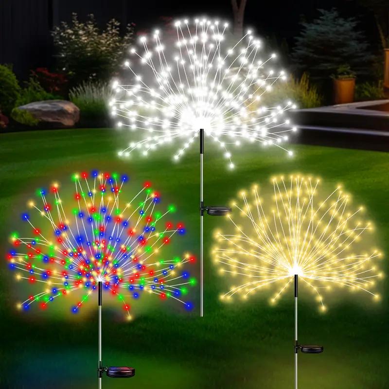 Solar Powered Firework Lights Versatile LED Decorative Lights for Pathways Lawns Special Occasions