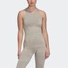 Adidas Essentials Mesh Panel Design Round Neck Sleeveless Sports Vest Women Tops Gray FI8220
