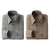 Huntington Club Checkered Wool Blend Long Sleeve Set of Sizes Gray and Brown Shirt, 2, M,