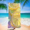 Lime Mint Beach Towel - Super Absorbent Quick Dry Microfiber With Fresh Citrus Splash Print Soft Sand-Free Blanket For Picni