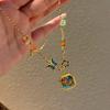 Pure Copper Gold-plated Enamel Butterfly Necklace Light Luxury Niche Exquisite Antique Style Sweater Chain Women's Birthday Gift