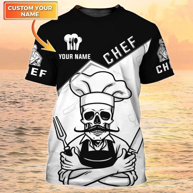 Chef T Shirt Fake Suit Cook Print Tee Summer Quick Dry Funny Uniform Oversized Short Sleeve Top High Quality O-neck Men T-Shirts