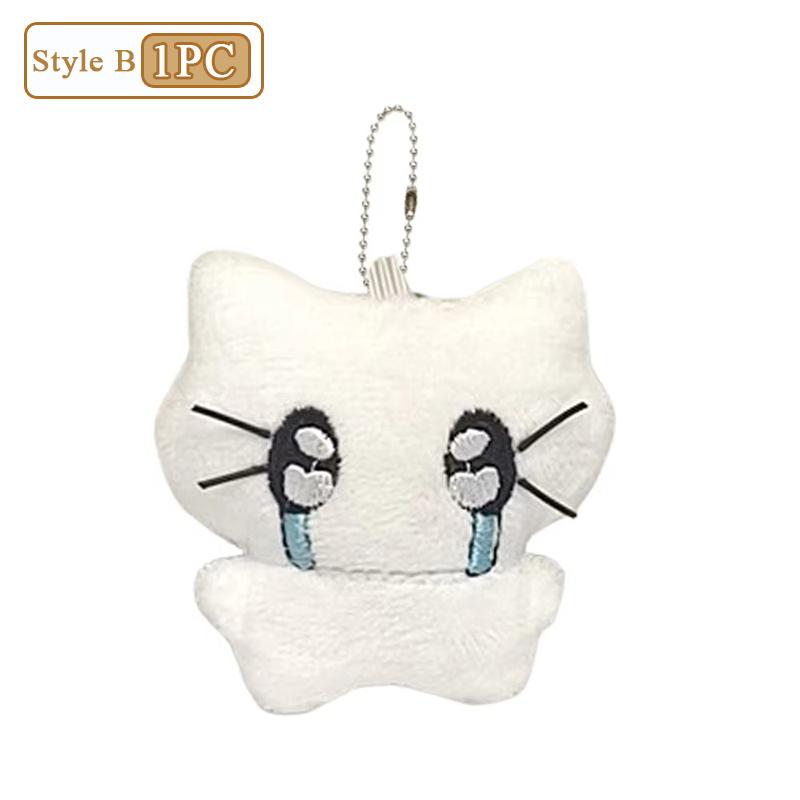 1-20PCS Cute Headphones Kitten Couple Keychain Mini Crying Cat Doll Plush Keyring Cartoon Bag Pendant Charms Party Favours